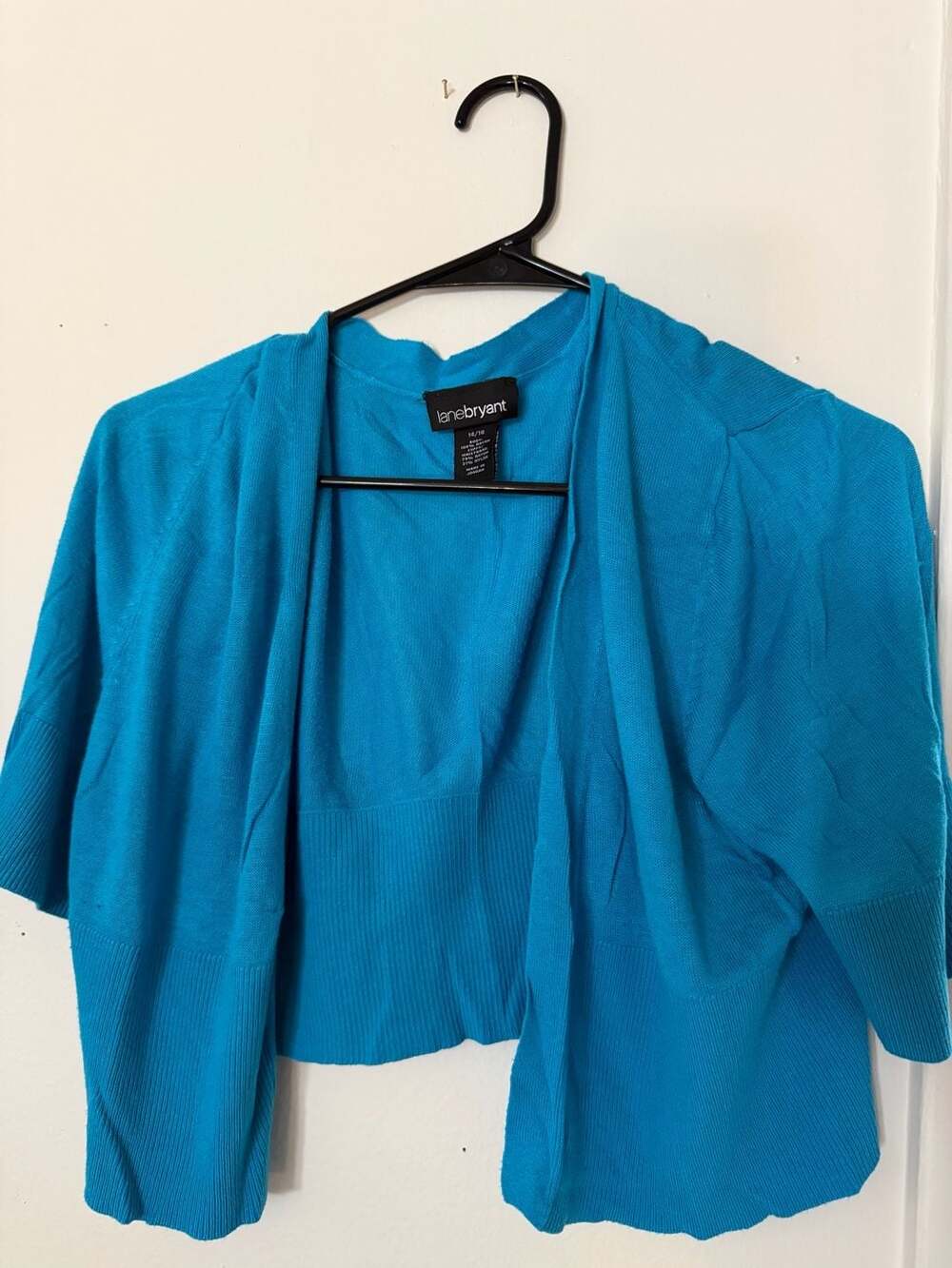 Lane Bryant Blue Open Front Bolero Shrug Cardigan Size 14/16
